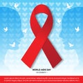 Vector Illustration Of World Aids Day With Aids Awareness Ribbon, World Aids Day Banner vector illustration