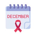 World AIDS day calendar icon Royalty Free Stock Photo