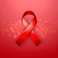 World aids day celebration with splattered splash red ribbon ai generated