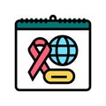 world aids day color icon vector illustration Royalty Free Stock Photo