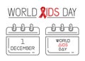 World Aids Day line icons set