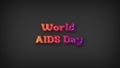 World AIDS Day with plastic effect on gray background Royalty Free Stock Photo
