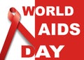 World aids day symbol.1st December World Aids Day. Aids Awareness.Red ribbon. ,banner or poster of world aids day