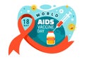 World Aids Vaccine Day Vector Illustration on 18 May with Injection to Prevention and Awareness Health Care in Flat Cartoon Royalty Free Stock Photo