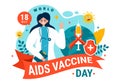 World Aids Vaccine Day Vector Illustration on 18 May with Injection to Prevention and Awareness Health Care in Flat Cartoon Royalty Free Stock Photo