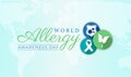 World Allergy Awareness Day Illustration with Pollen, Ribbon Icons