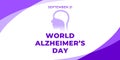 World Alzheimer s Day. Vector web banner, poster, card for social media, networks. Text World Alzheimers Day, september 25. Logo