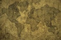 world ancient map on a old vintage crack paper background