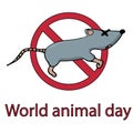 World animal day. do not kill mouses. isolated vector illustration