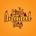 Banner World animal day with wild animals