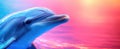 World Animal Day: Playful Dolphin Eye with Vibrant Gradient Royalty Free Stock Photo