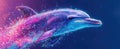World Animal Day: Playful Dolphin Eye with Vibrant Gradient Royalty Free Stock Photo