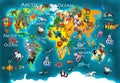 World animals plasticine colorful kids 3d map Royalty Free Stock Photo