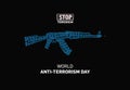 World Anti-Terrorism Day Concept. Coronavirus gun concept.