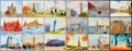 World architectural set of Travel around the world and sights. F Royalty Free Stock Photo