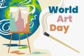 World art day vector illustration poster Royalty Free Stock Photo