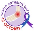 World Arthritis Day banner with red pain circle on ankle