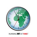 The world as a clock symbol for running out of time Royalty Free Stock Photo
