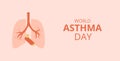 World asthma day template. Inhaler with lungs emblem. Vector illustration