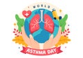 World Asthma Day Vector Illustration on May 2 with Inhaler, Medical Equipment and Health Prevention Lungs in Healthcare