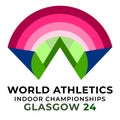 World Athletics Indoor Championships Glasgow 24 Logo vector illustration.