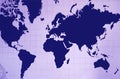 World Atlas Wall Decoration in Navy Blue and Pastel Purple Color