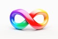 World autism awareness day background. Rainbow colored infinity symbol of autism disorder, adhd, neurodiversity, on Royalty Free Stock Photo