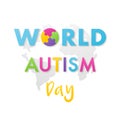 World Autism Awareness Day banner. Bright design with autism emblem.