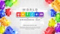 World Autism Awareness Day with Colorful Puzzle Pieces