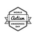 World Autism Awareness day greeting emblem