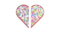 World Autism Awareness Day healthcare Heart in the form of puzzles to collect together 3d