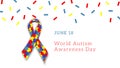 World Autism Awareness Day. Illustration related to autism, disease. Colorful. Copy space. Pride autism day. Illustration, banner