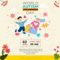 World autism awareness day Vector Illustration design . Royalty Free Stock Photo