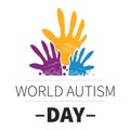 World autism day medicine and mental health isolated emblem