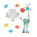 World autism day. Vector illustration in cartoon style