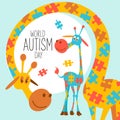 World autism day. Vector illustration in cartoon style