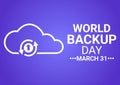 World Backup Day concept with cloud and arrows Royalty Free Stock Photo