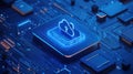 World Backup Day Secure cloud computing concept with futuristic circuit board design Royalty Free Stock Photo