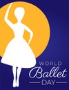 World Ballet Day Background Illustration with Ballerina