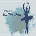 World Ballet Day on Gray Background