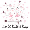 World Ballet Day, October. Young girl performing ballet dance conceptual