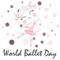 World Ballet Day, October. Young girl performing ballet dance conceptual