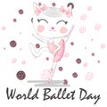 World Ballet Day, October. Young girl performing ballet dance conceptual