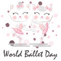 World Ballet Day, October. Young girl performing ballet dance conceptual