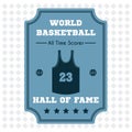world basketball badge. Vector illustration decorative design