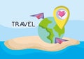 World beach planes around location love tourist vacation travel