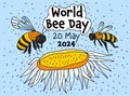 World bee day in may. International event.