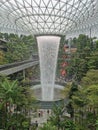 The world best airport - Jewel Waterfall Changi airport Singapore .