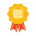 World Best Mom Badge award illustration Royalty Free Stock Photo