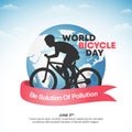 World Bicycle Day background with a bicycle silhouette